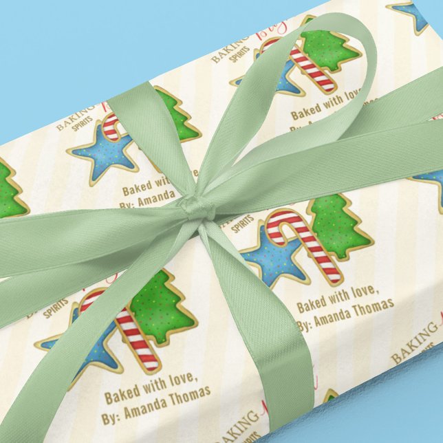 Christmas Cute Colourful Whimsical Cookie Cutouts  Wrapping Paper (Christmas colorful cookie cutout whimsical wrapping paper. )