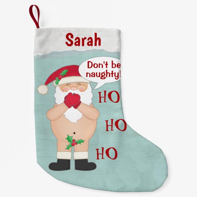 Christmas Cute Custom Naughty Small Christmas Stocking (Front)