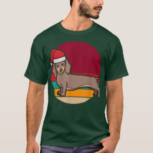 Christmas Cute Dachshund Sausage Dog Puppy Wearing T-Shirt