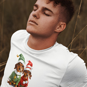  Christmas Cute Dachshunds T-Shirt