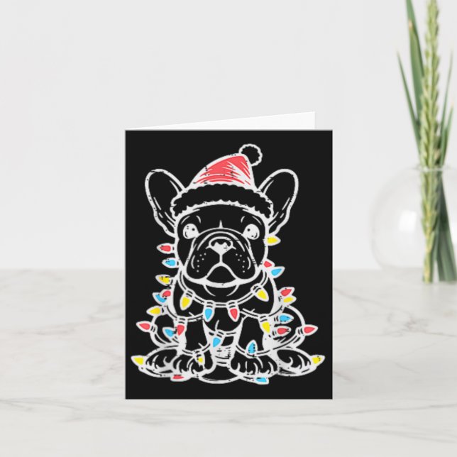 Christmas Cute Dog French Bulldog Xmas Frenchie Me Card (Front)