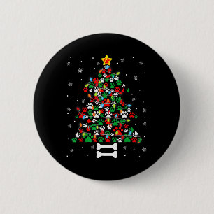 Christmas Cute Dog Paws Xmas Tree Fun Dog Puppy Ow 6 Cm Round Badge