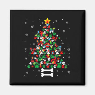 Christmas Cute Dog Paws Xmas Tree Fun Dog Puppy Ow Magnet