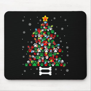 Christmas Cute Dog Paws Xmas Tree Fun Dog Puppy Ow Mouse Mat