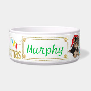 Christmas Cute Dog Pet Bowl Furry Little Xmas