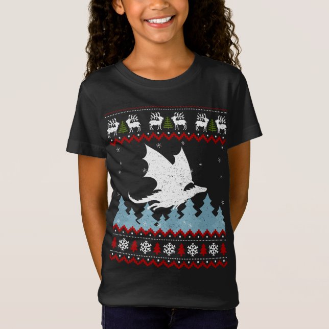 Christmas Cute Dragon Ugly Sweater Xmas (Front)