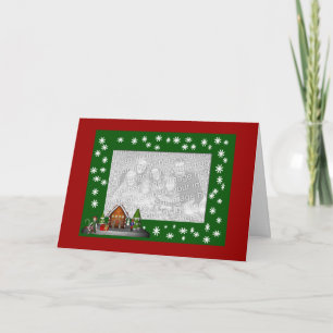 Christmas Cute Elf Scene Holiday Photo Card