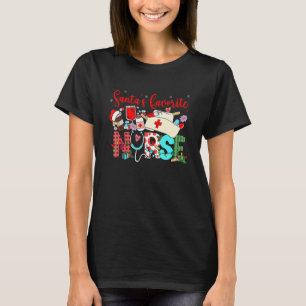Christmas Cute Favorite Nurse Stethoscope Leopard  T-Shirt