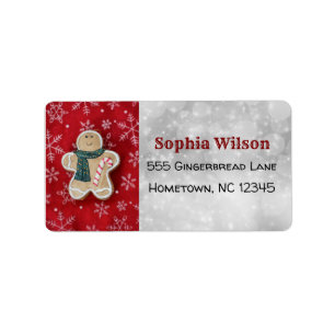 Christmas Cute Festive Gingerbread Man Cookie Label