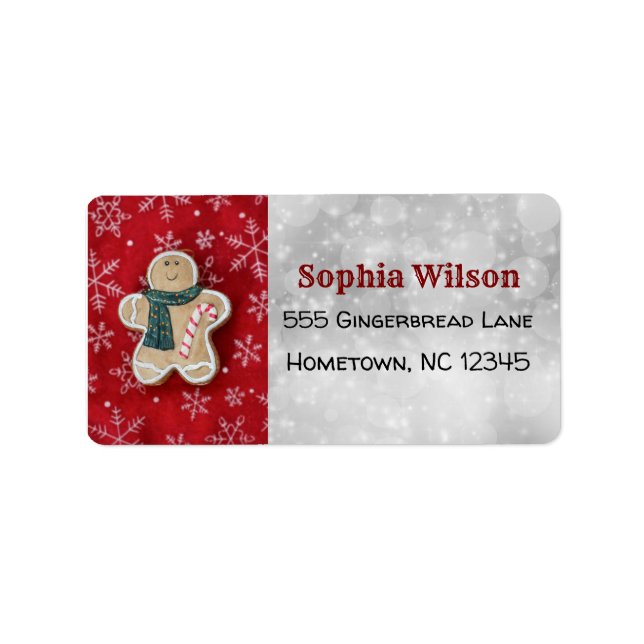 Christmas Cute Festive Gingerbread Man Cookie Label (Front)