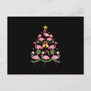 Christmas - Cute Flamingo Christmas Tree Invitation Postcard
