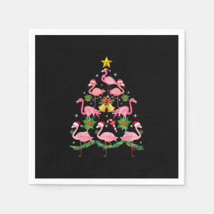 Christmas - Cute Flamingo Christmas Tree Napkin