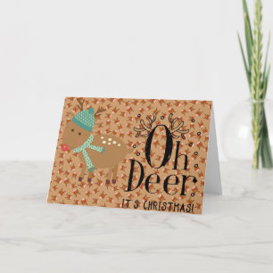 Christmas Cute Funny Humour Rudolph Reindeer Card