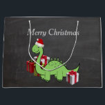 Christmas cute funny Santa dinosaur chalkboard Large Gift Bag<br><div class="desc">Christmas cute trendy Santa dinosaur winter chalkboard design. You can customise product by adding your name nickname monogram or change text.</div>