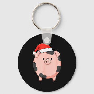 Christmas Cute G Round Nk G Holiday Art  Key Ring