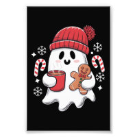 Christmas Cute Ghost Iced Coffee Retro Xmas Coffee