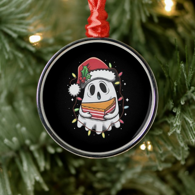 Christmas Cute Ghost Santa Party Xmas Holiday  Metal Tree Decoration (Tree)