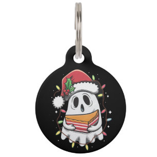 Christmas Cute Ghost Santa Party Xmas Holiday  Pet Tag