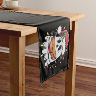 Christmas Cute Ghost Santa Party Xmas Holiday Short Table Runner