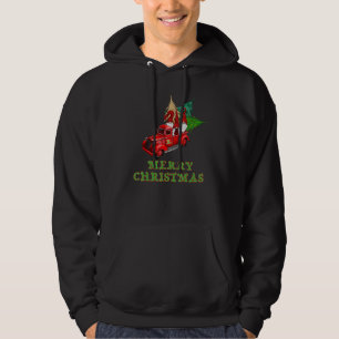 Christmas Cute Gnome Vintage Red Pickup Christmas  Hoodie
