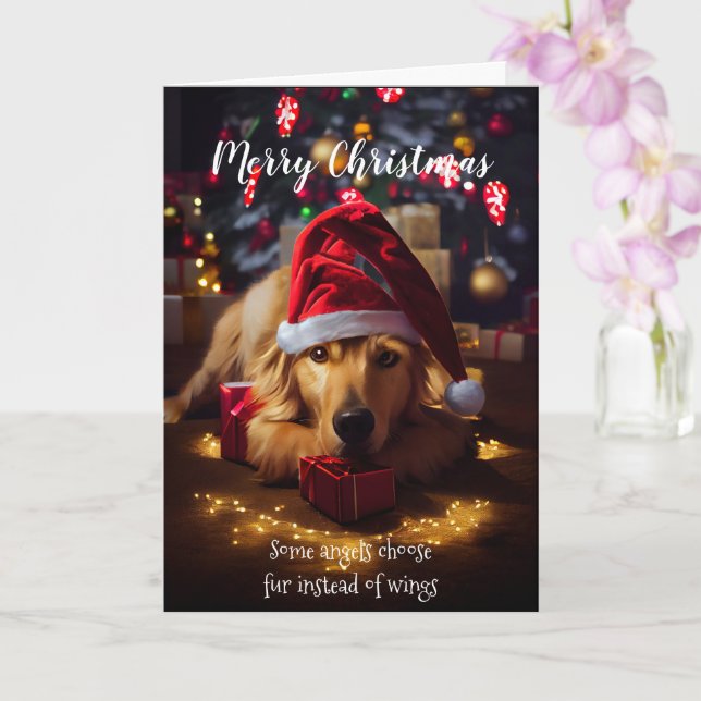 Christmas Cute Golden Retriever Dog Card (Orchid)