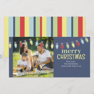 Christmas Cute Holiday String Lights Festive Card
