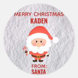 Christmas Cute Kids Cartoon Santa Classic Round Sticker