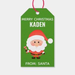 Christmas Cute Kids Cartoon Santa Gift Tags