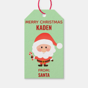 Christmas Cute Kids Cartoon Santa Gift Tags