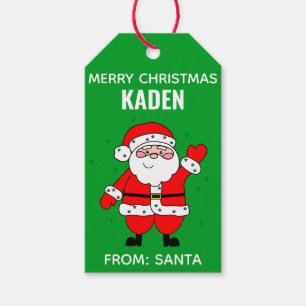 Christmas Cute Kids Cartoon Santa Gift Tags