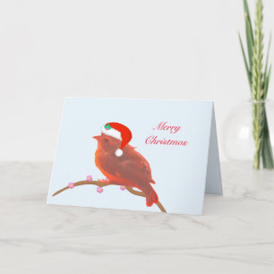 Christmas cute little bird card