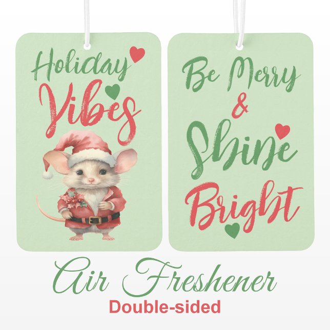 Christmas cute mouse holiday green red car air freshener (Creator Uploaded)