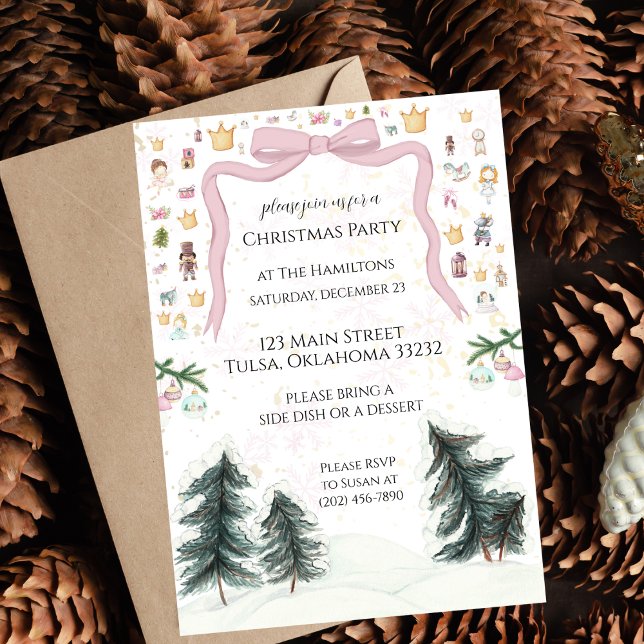 Christmas Cute Pastel Nutcracker Invitation (Creator Uploaded)