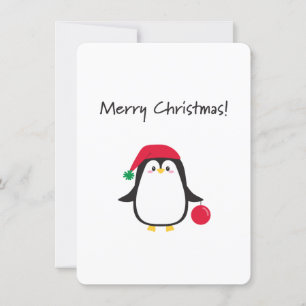 Christmas cute penguin - holiday card