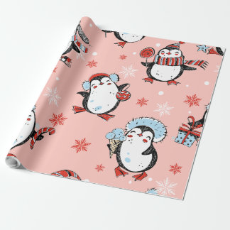 Christmas - Cute Penguins Wrapping Paper