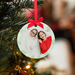 Christmas Cute Photo Green Whimsical Fun  Ceramic Tree Decoration