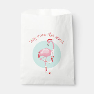 Christmas Cute Pink Flamingo  Favour Bags
