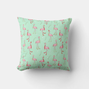 Christmas Cute Pink Flamingo Pattern Cushion
