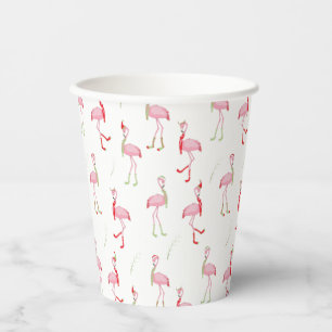 Christmas Cute Pink Flamingo Pattern Paper Cups