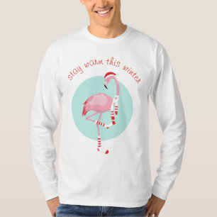Christmas Cute Pink Flamingo T-Shirt