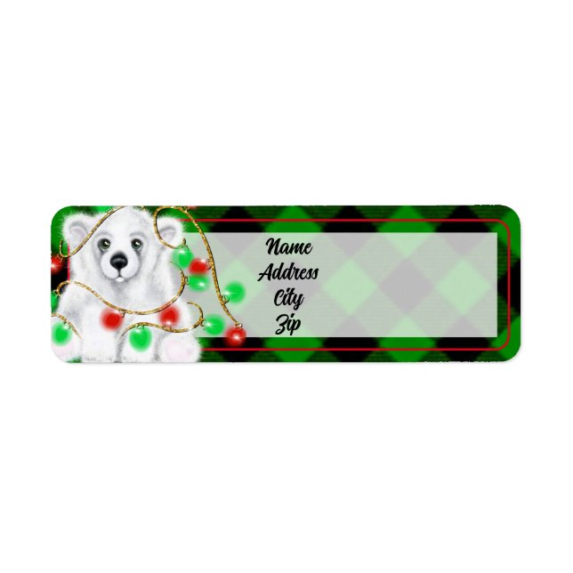 Christmas cute polar bear cub, Santa bear cub  (Front)