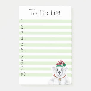 Christmas cute polar bear cub, Santa bear cub  Post-it Notes