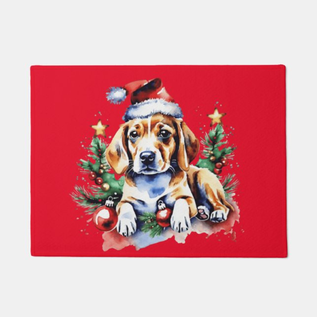Christmas cute puppy doormat (Front)
