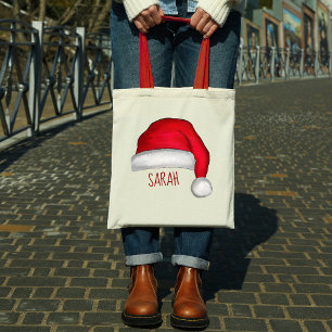 Christmas Cute Red Santa Claus Custom Tote Bag