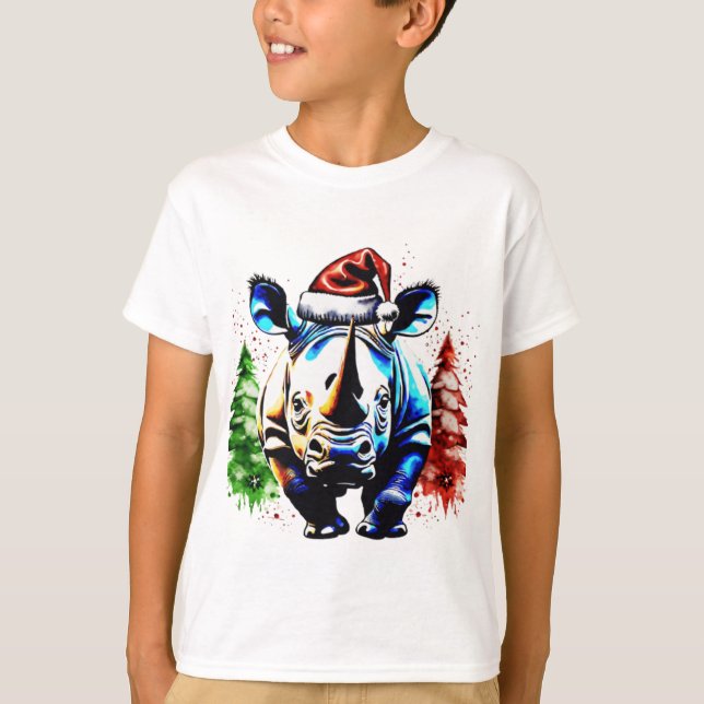 Christmas cute rhino T-Shirt (Front)