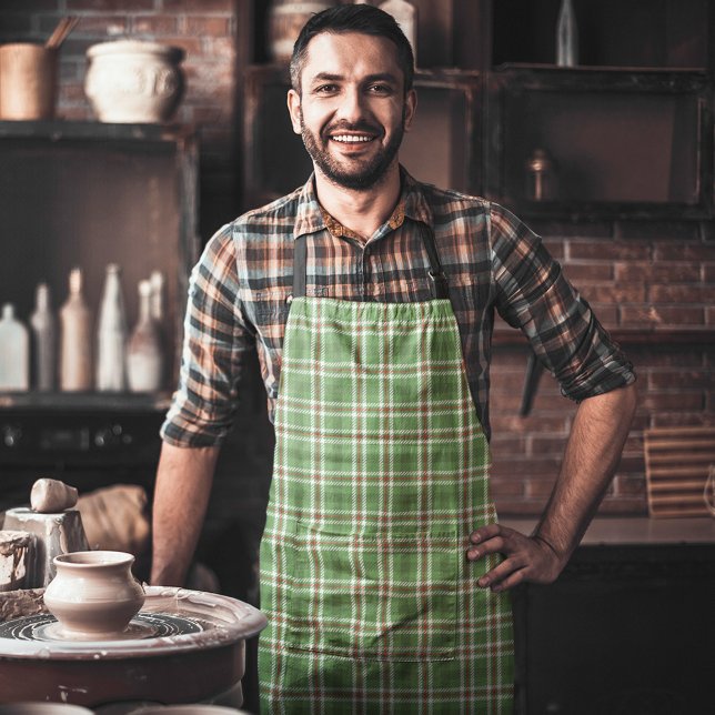 Christmas Cute Rustic Red Farmhouse Holiday Plaid Apron (Creator Uploaded)