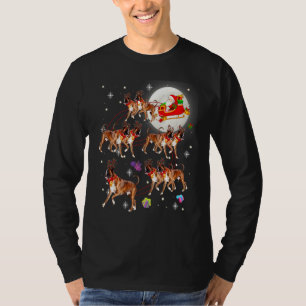 Christmas Cute Santa Claus Riding Boxer Xmas Pajam T-Shirt