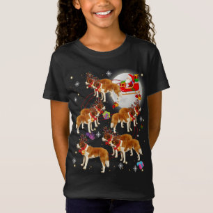 Christmas Cute Santa Claus Riding Saint Bernard Xm T-Shirt