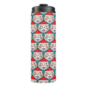 Christmas cute santa claus smile face seamless pat thermal tumbler