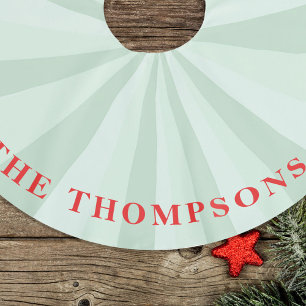 Christmas Cute Simple Red Green Striped Family  Brushed Polyester Tree Skirt